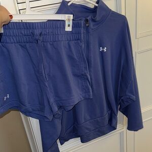Under Armour Purple Half Zip & Shorts Set L/XL